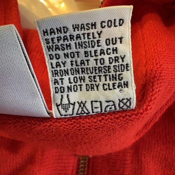 Y2K Armani Exchange Womens Bodycon Sweater Orange Grommet Zipper Indie Sleaze - Picture 10 of 10